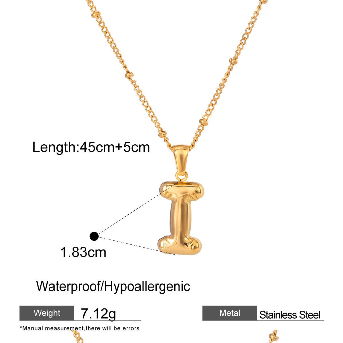 Stainless Steel Letter Necklace Advanced