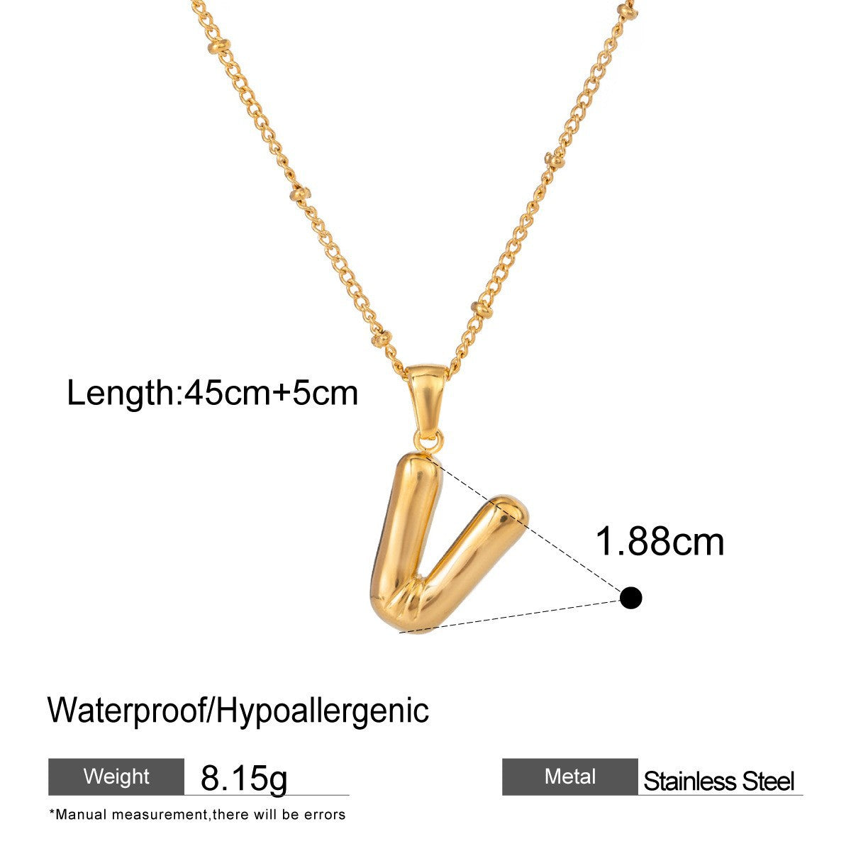 Stainless Steel Letter Necklace Advanced