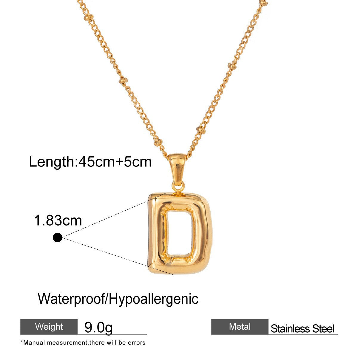 Stainless Steel Letter Necklace Advanced