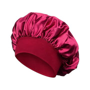 Newly Satin Night Hair Cap Women's Solid Sleeping Hat