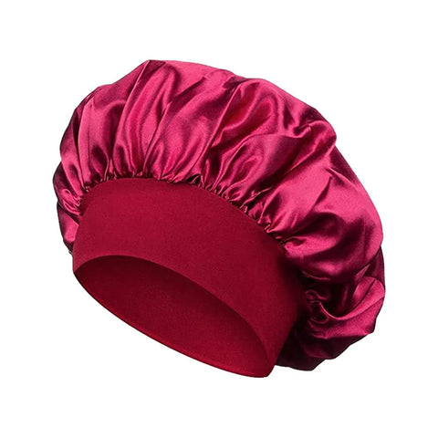 Newly Satin Night Hair Cap Women's Solid Sleeping Hat