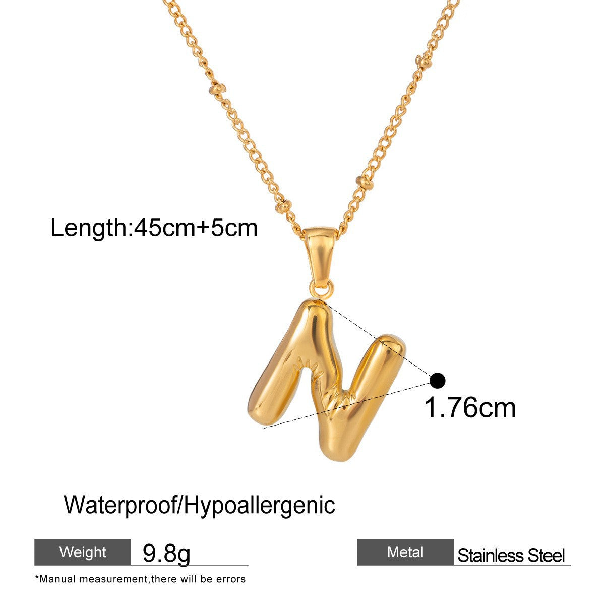 Stainless Steel Letter Necklace Advanced