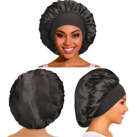 Newly Satin Night Hair Cap Women's Solid Sleeping Hat