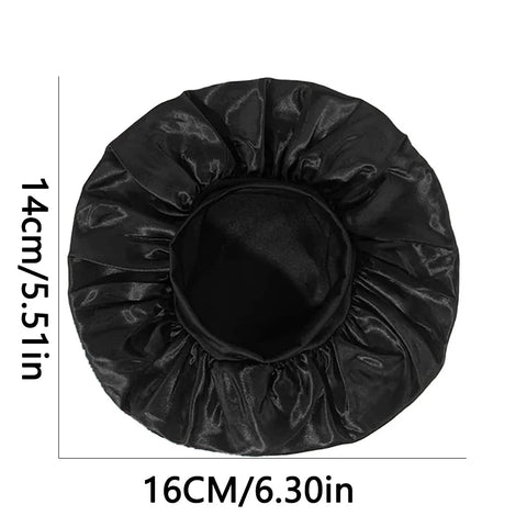 Newly Satin Night Hair Cap Women's Solid Sleeping Hat