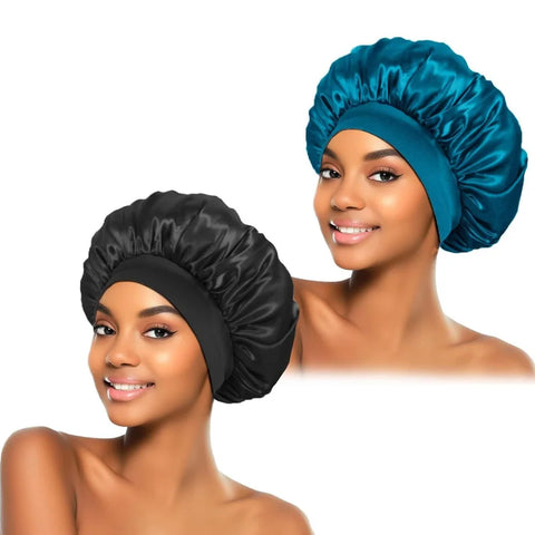 Newly Satin Night Hair Cap Women's Solid Sleeping Hat