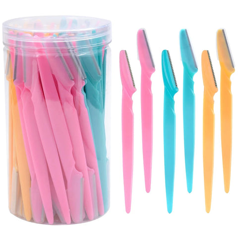30Pcs/Bottle Eyebrow Razors With Container Facial Eye Brow