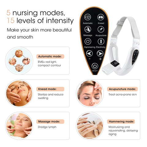 Multifunctional Face Lifting Instrument - Facial Slimming Rejuvenation Microcurrent Massager for Skin Firming Beauty Care