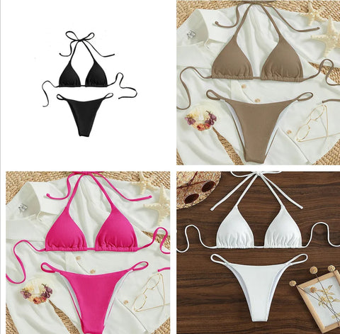2025 New Bikini Set Pad Beach Triangle Swimwear Women XS-XL