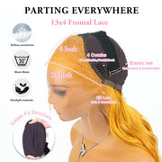 Yellow 13x4 Transparent Lace Frontal Wig 613 Colored Straight Hd Lace Front Wigs 13x6