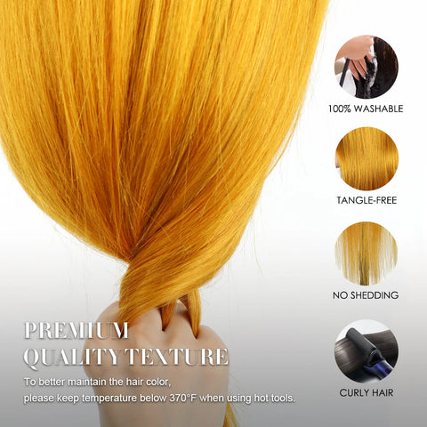 Yellow 13x4 Transparent Lace Frontal Wig 613 Colored Straight Hd Lace Front Wigs 13x6