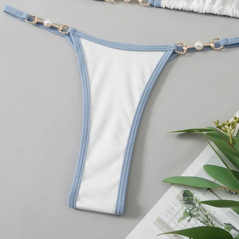 Sexy Halter Triangle Micro Thong Bikinis Sets Women Swimwear