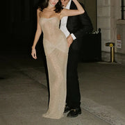 Long Dresses Women Elegant Shinny Sequins Evening Dress