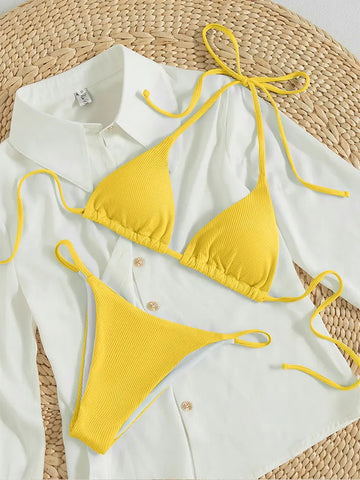 2025 New Bikini Set Pad Beach Triangle Swimwear Women XS-XL