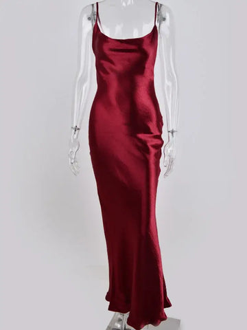 JULISSA MO Sexy Spaghetti Strap Backless Maxi Dress