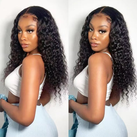 Water Wave Glueless Wig Pre-Cut Lace Wig 180% Pre-Plucked