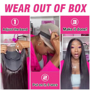 Water Wave Glueless Wig Pre-Cut Lace Wig 180% Pre-Plucked