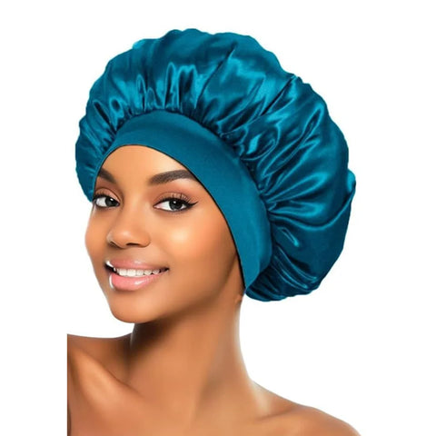 Newly Satin Night Hair Cap Women's Solid Sleeping Hat