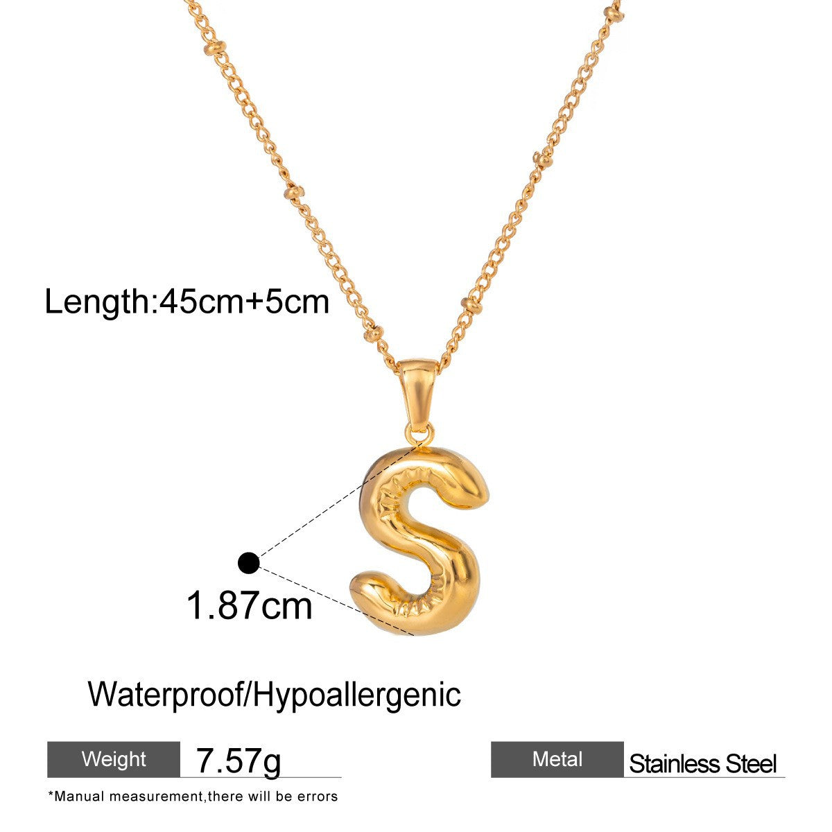 Stainless Steel Letter Necklace Advanced